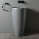 Axa DP Umywalka wolnostojąca ∅ 46 cm z korkiem Click-clack Biały połysk 8330001K+AF0015