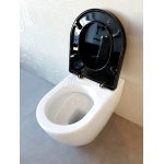 Flaminia Link Miska WC stojąca 560x360 mm Biała z deską zwykłą Czarną LK117+5051CW02NER Tylko 1 komplet w takiej cenie! WYPRZEDAŻ EKSPOZYCJI!!