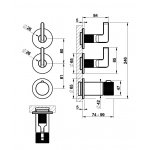 Gessi Inciso Shower Bateria natryskowa termostatyczna 3-uchwytowa podtynkowa 2-drożna - element zewnętrzny Black Metal Brushed PVD 58334.707