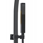 Giulini Giovanni Zestaw natryskowy termostatyczny ścienny z deszczownicą 300x300 mm czarny mat 98000WC/CZAR