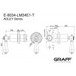 Graff Adley Rozdzielacz 2-drożny podtynkowy - element zewnętrzny Chrom E-8034-LM34E1-T