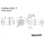 Graff Adley Rozdzielacz 2-drożny podtynkowy - element zewnętrzny Chrom E-8034-C2E1-T