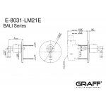 Graff Bali Bateria natryskowa termostatyczna podtynkowa - element zewnętrzny Chrom E-8031-LM21E-T