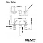 Graff Bali Bateria umywalkowa 3-otworowa podtynkowa 188 mm - element zewnętrzny Chrom E-2130-LM20B-T