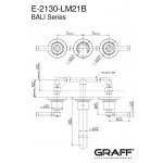 Graff Bali Bateria umywalkowa 3-otworowa podtynkowa 188 mm - element zewnętrzny Chrom E-2130-LM21B-T