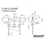 Graff Camden Bateria umywalkowa 3-otworowa Chrom E-6910-LM48B