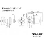 Graff Camden Rozdzielacz 3-drożny podtynkowy - element zewnętrzny Chrom E-8039-C16E1-T
