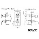 Graff Finezza Uno Bateria prysznicowa termostatyczna 2-uchwytowa podtynkowa - element zewnętrzny Chrom E-8049-1L1C-T