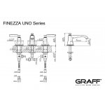 Graff Finezza Uno Bateria umywalkowa 3-otworowa Chrom E-6810-LM47B