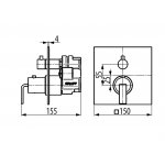 Graff Immersion Bateria natryskowa termostatyczna podtynkowa 3-drożna - element zewnętrzny Chrom E-18043-LM40E-T