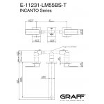 Graff Incanto Bateria umywalkowa 3-otworowa podtynkowa 235 mm - element zewnętrzny Chrom E-11231-LM55BS-T