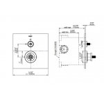 Graff Luna Zawór termostatyczny zamykający podtynkowy - element zewnętrzny Chrom E-18041-C14E-T