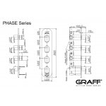 Graff Phase Bateria natryskowa z 4 uchwytami podtynkowa - element zewnętrzny Chrom E-8058-LM45E0-T