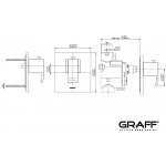 Graff Qubic Bateria natryskowa termostatyczna podtynkowa - element zewnętrzny Chrom E-8043-LM38E-T