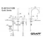 Graff Qubic Bateria umywalkowa 3-otworowa z korkiem automatycznym Chrom E-6210-C12B