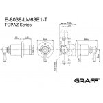 Graff Topaz Rozdzielacz 2-drożny podtynkowy - element zewnętrzny Chrom E-8038-LM63E1-T