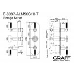 Graff Vintage Bateria natryskowa podtynkowa 3-uchwytowa - element zewnętrzny Chrom E-8087H-ALM56C18-T