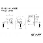 Graff Vintage Zawór termostatyczny, odcinający podtynkowy - element zewnętrzny Chrom E-18035-LM56E-T