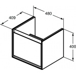 Ideal Standard Connect Air Szafka 48 cm pod umywalkę Cube, jasnoszary lakier E0844EQ