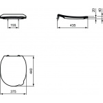 Ideal Standard Contour 21 Deska sedesowa typu THIN, z cienkiego Termoplastu (polipropylen), biały S453601