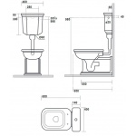 Kerasan Waldorf Spłuczka WC dolnopłuk 40x14 cm czarny 418204
