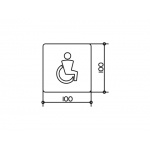 Keuco Universal Tabliczka na drzwi, Symbol - Niepełnosprawni, Stal Nierdzewna 14968070000