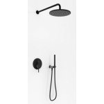 KOHLMAN Axel Zestaw prysznicowy podtynkowy z deszczownicą 30 cm czarny mat QW210ABR30