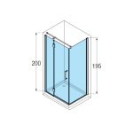 Novellini MODUS F Ścianka boczna do kabiny prysznicowej narożnej 80x80 cm Chrom MODUSF80-1K