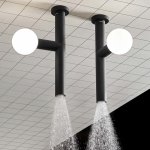 Antonio Lupi Apollo Prysznic ścienny z oświetleniem LED Czarny APOLLO3