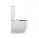 Axa Glomp Miska stojąca 36,5x66 cm do kompaktu i zbiornik z deską WC wolnoopadającą Biały połysk 0201301+0205101+319101