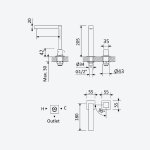 Bruma Adamastor Bateria umywalkowa 2-otworowa z korkiem Click-Clack Chrom 3010002CR