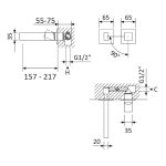 Bruma Adamastor Bateria umywalkowa podtynkowa 170 mm Chrom 3010103CR