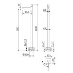 Bruma Adamastor Bateria umywalkowa wolnostojąca bez korka Pure White 3013502PW