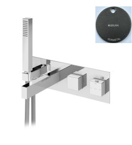 Bruma Adamastor Bateria wannowo-natryskowa termostatyczna podtynkowa z wylewką Gunmetal 1854612MG