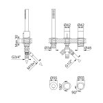 Bruma Avalon Bateria natryskowa nablatowa 3-otworowa Sunset 1893000SS