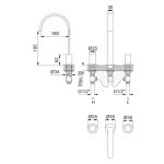 Bruma Avalon Bateria umywalkowa 3-otworowa bez korka Sunset 1890006SS