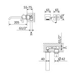 Bruma Breeze Bateria umywalkowa podtynkowa bez korka Morning Mist 1682301MM