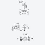 Bruma Breeze Zestaw natryskowy Ø 250 mm podtynkowy z ramieniem sufitowym Sunrise 1685611SR