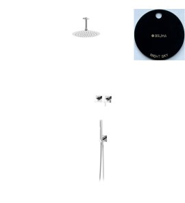 Bruma Breeze Zestaw natryskowy podtynkowy z deszczownicą Ø 250 mm sufitową Night Sky 1686631NS