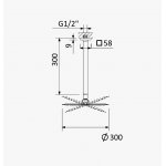 Bruma EloQ Deszczownica Ø 300 mm z ramieniem sufitowym 300 mm Chrom 1455371CR