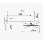 Bruma FlowRL Deszczownica Ø 300 mm z ramieniem ściennym Chrom 1455277CR