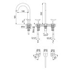 Bruma Genesi Bateria umywalkowa 3-otworowa z korkiem Click-Clack Morning Mist 1912501MM