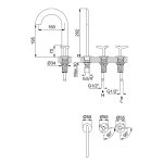 Bruma Genesi Bateria umywalkowa 3-otworowa z korkiem Click-Clack Pure White 1912601PW