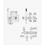 Bruma Hera Bateria natryskowa ze słuchawką prysznicową Chrom 1061730CR