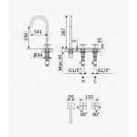 Bruma Hera Bateria umywalkowa 3-otworowa z korkiem Click-Clack Chrom 1062310CR