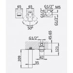    Bruma Linea Bateria umywalkowa ścienna sunset 1828401SS/2 WYPRZEDAŻ EKSPOZYCJI!! WYPRZEDAŻ KOLORU