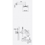 Bruma Linea Zestaw natryskowy 300 mm Podtynkowy z ramieniem ściennym Chrom 1825732CR