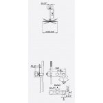 Bruma Linea Zestaw natryskowy 250 mm Podtynkowy z ramieniem sufitowym Chrom 1825852CR