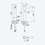 Bruma Lusitano Bateria umywalkowa jednootworowa wysoka bez korka chrom 1070002CR