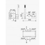 Bruma Lusitano Bateria wannowo-natryskowa termostatyczna Podtynkowa Satinox 1384501ST